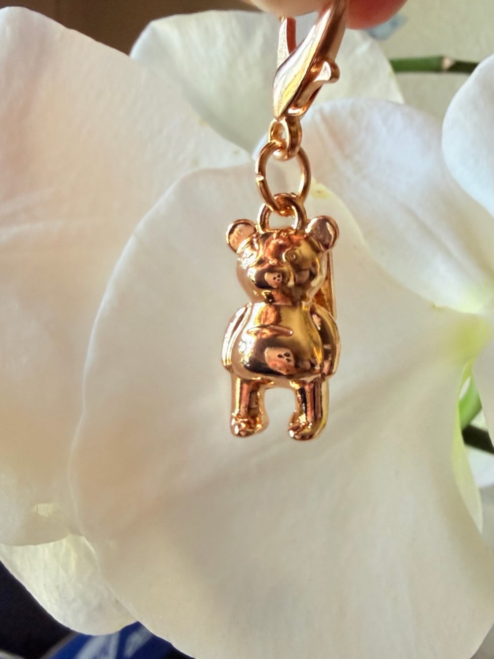 Gold-Tone Bear Charm Pendant